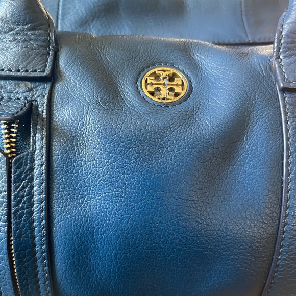 TORY BURCH BLUE LEATHER SATCHEL. EUC - Picture 4 of 9